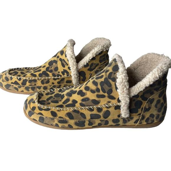 Blondo Leopard Print Booties Womens 9 Leather Faux Fur Waterproof Boho Cozycore - Picture 5 of 9